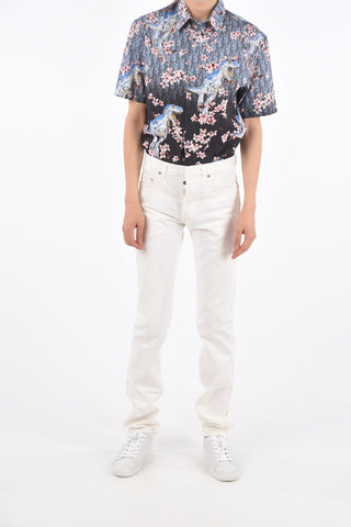 17cm vintage effect straight fit jeans