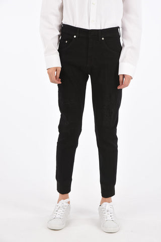 jeans skinny fit in denim stretch a vita bassa 13cm