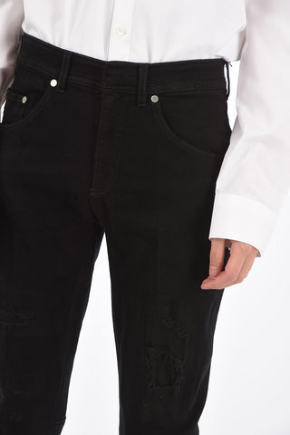 jeans skinny fit in denim stretch a vita bassa 13cm