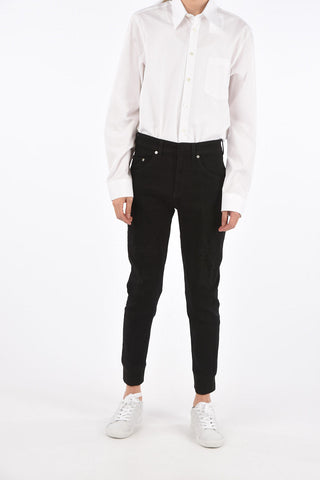 jeans skinny fit in denim stretch a vita bassa 13cm
