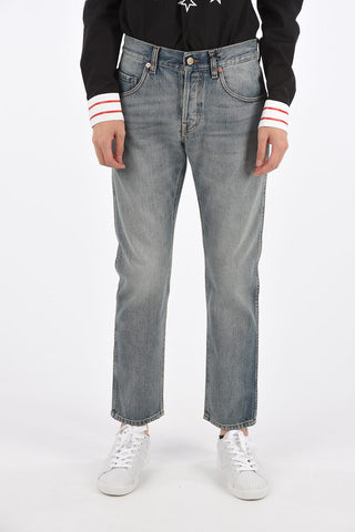 16cm Mid-rise waist straight fit jeans