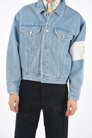 Denim Jacket with Monogram Sleeve Band