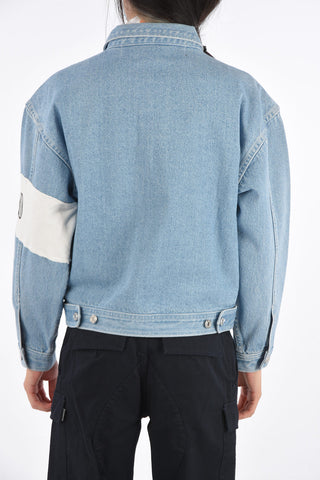Denim Jacket with Monogram Sleeve Band