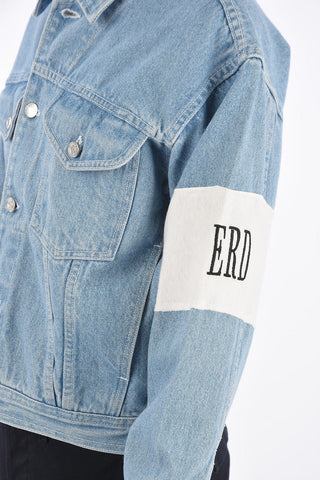Denim Jacket with Monogram Sleeve Band