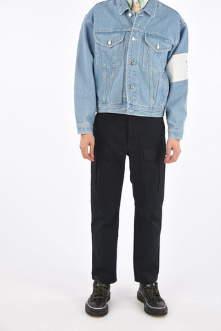 Denim Jacket with Monogram Sleeve Band