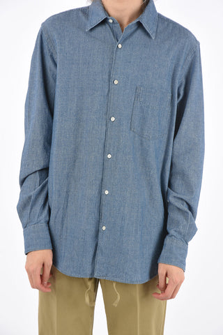 Patch Pocket Spread Collar Shirt