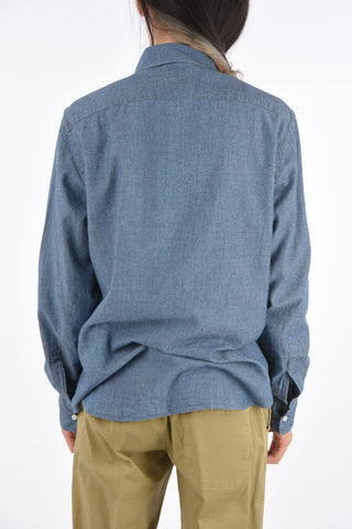 Patch Pocket Spread Collar Shirt