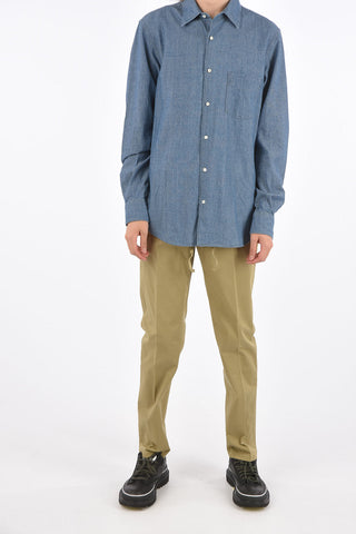 Patch Pocket Spread Collar Shirt