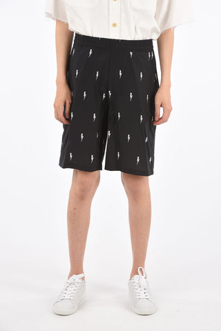 printed drawstring shorts