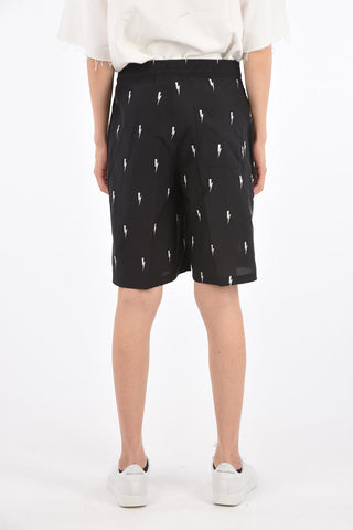 printed drawstring shorts