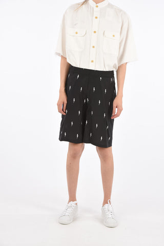 printed drawstring shorts