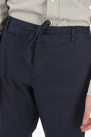 Jetted Pocket Slim Fit Pants with Drawstring