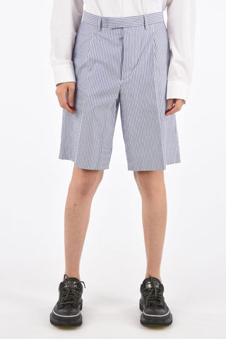 Oxford Striped Single Pleat Shorts
