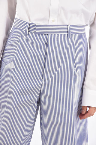 Oxford Striped Single Pleat Shorts