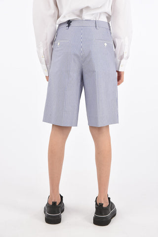 Oxford Striped Single Pleat Shorts