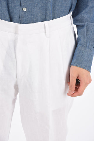Double Pleat Linen Pants