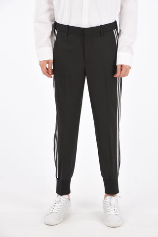 Low-rise waist slim fit piping pants