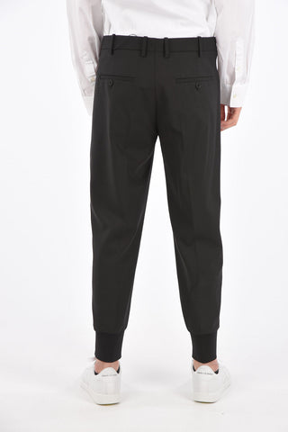 Low-rise waist slim fit piping pants
