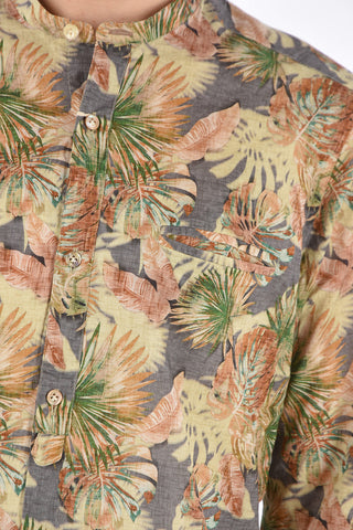 camicia stampa floreale collo coreana