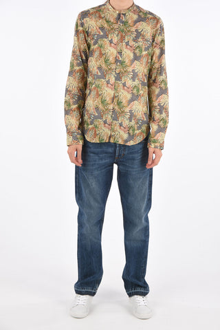 camicia stampa floreale collo coreana