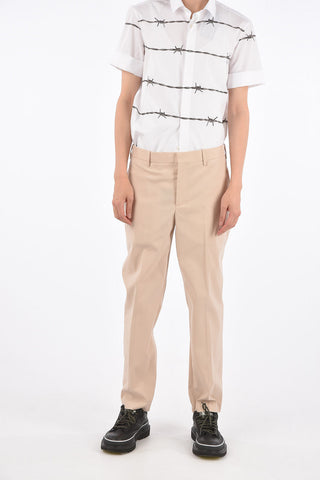 Mid-rise waist slim fit pants