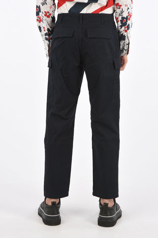 Stretch Cotton High Waist Cargo Pants