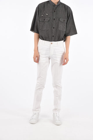 Stretch Cotton Cigarette Pants