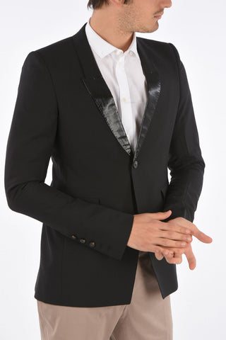 Blazer with Coated Peaked Lapel