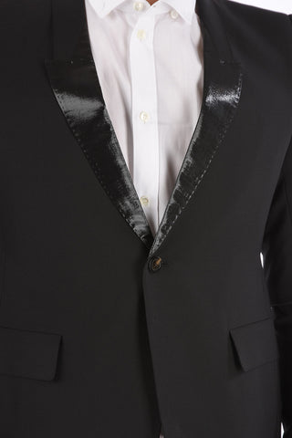 Blazer with Coated Peaked Lapel