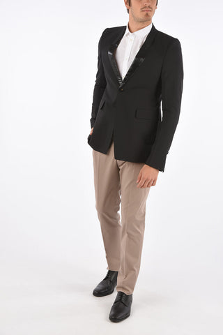 Blazer with Coated Peaked Lapel
