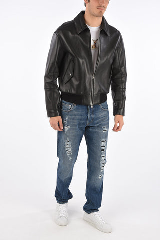 leather outerwear jacket