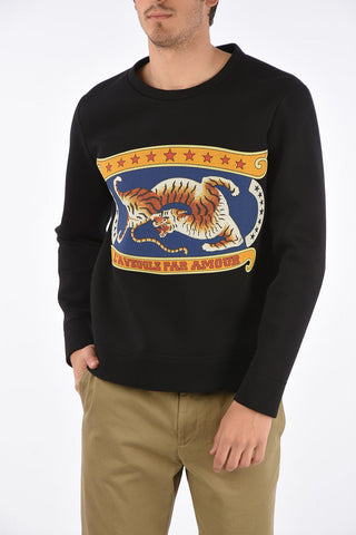 Printed crew-neck sweatshirt