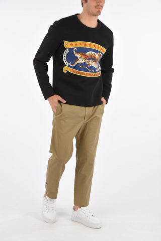 Printed crew-neck sweatshirt