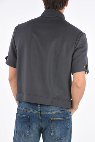 Shorts sleeve outerwear jacket with zip closure