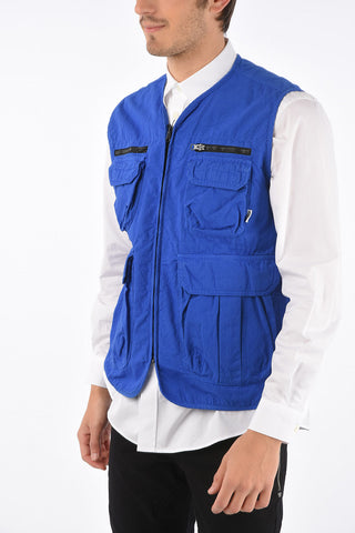 Sleeveless RIPSTOP utility fatigue jacket