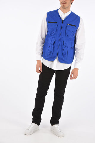 Sleeveless RIPSTOP utility fatigue jacket