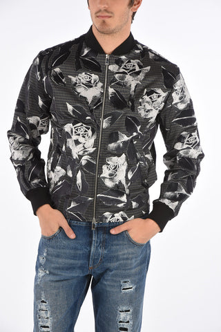 MAX FOXTON houndstooth bomber with Velvet details