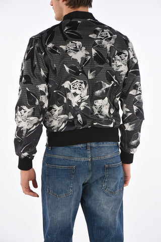 MAX FOXTON houndstooth bomber with Velvet details