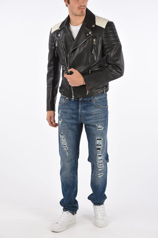 leather biker jacket