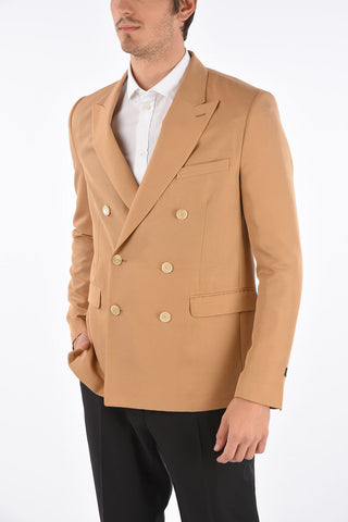 Silk Double-Breast Peaked Lapel Blazer