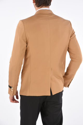 Silk Double-Breast Peaked Lapel Blazer