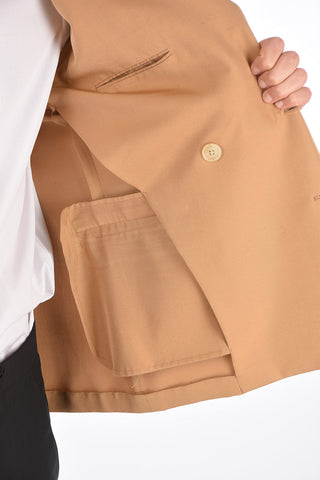 Silk Double-Breast Peaked Lapel Blazer