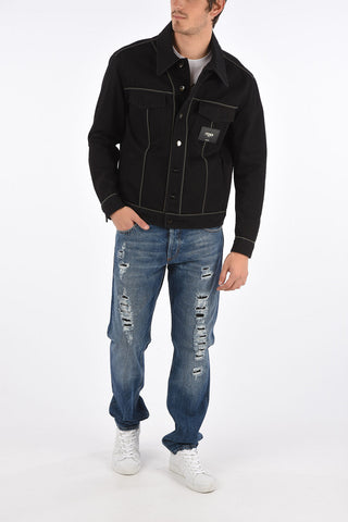 Multi piping details denim jacket