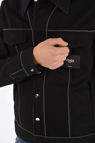 Multi piping details denim jacket
