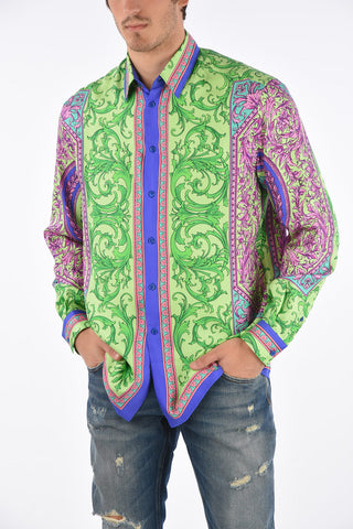 anthemion-print silk shirt