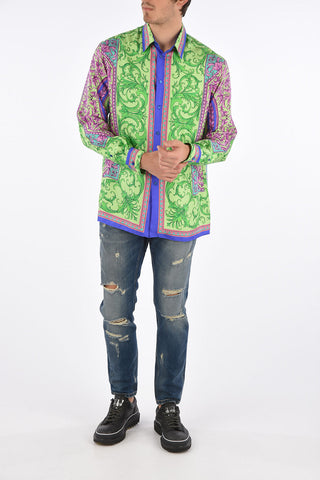 anthemion-print silk shirt