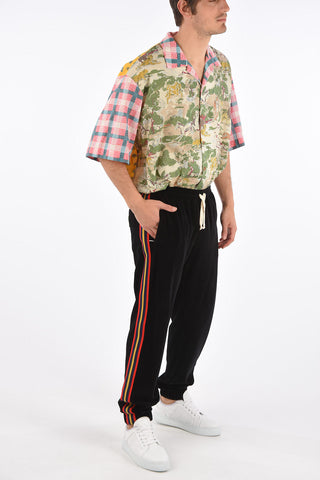 velvet drawstring waist jogger piping pants