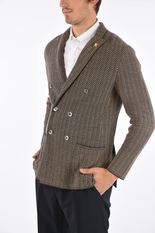 Blazer Oversize in Maglia con Tasche a Toppa