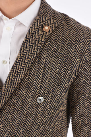 Blazer Oversize in Maglia con Tasche a Toppa