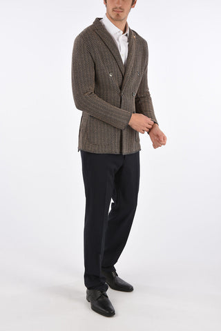 Blazer Oversize in Maglia con Tasche a Toppa
